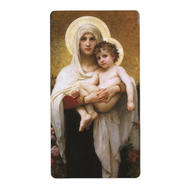 Étiquette Madonna of the Roses by Bouguereau (Devant)