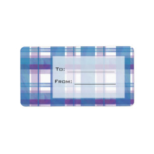 Étiquette Madras Plaid Blue et Purple