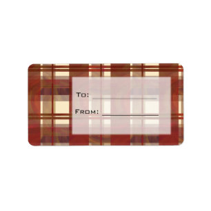 Étiquette Madras Plaid Fall Red