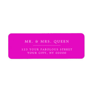 Étiquette Magenta Pink Elegant Classic Simple Adresse de ret