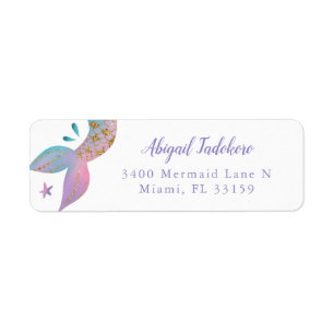 Étiquette Magic Rainbow Mermaid Return Adresse