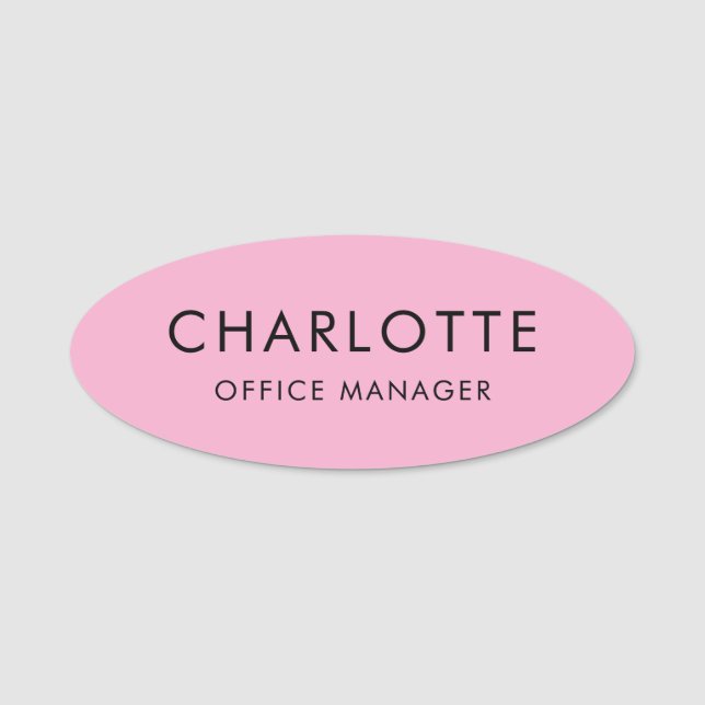 Étiquette magnétique rose personnalisée simple et  (Devant)