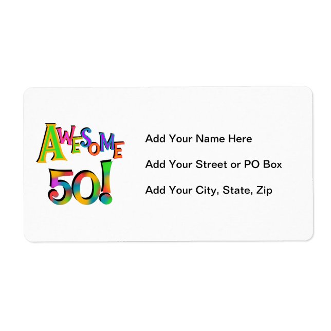 Étiquette Magnifique 50 T-shirts et cadeaux d'anniversaire (Devant)