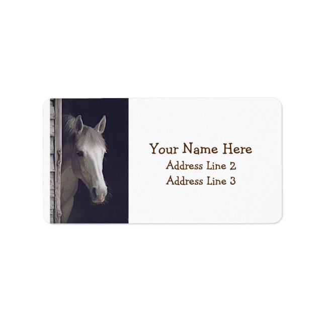 Étiquette Magnifique Gray Mare Horse Adresse (Devant)