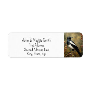 Étiquette Magpie Jardin Oiseau Faune Nature Art animal