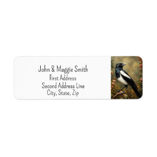 Étiquette Magpie Jardin Oiseau Faune Nature Art animal