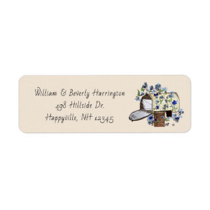 Étiquette Mailbox Art Skinny White Address Label