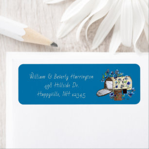 Étiquette Mailbox Art Skinny White Address Label