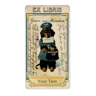 Étiquette Mailman de Dachshund - Book Plate ID