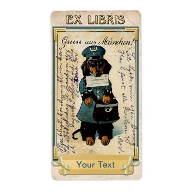 Étiquette Mailman de Dachshund - Book Plate ID (Devant)