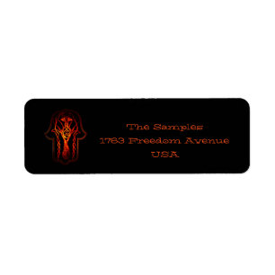 Étiquette Main de hamsa celtique (orange/rouge)