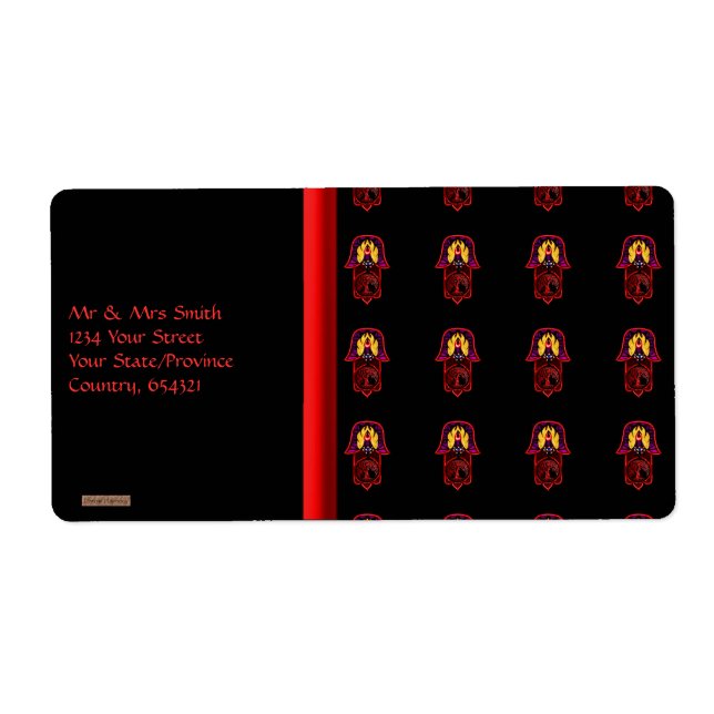 Étiquette Main de Hamsa feat : Arbre de Vie 3 (Devant)