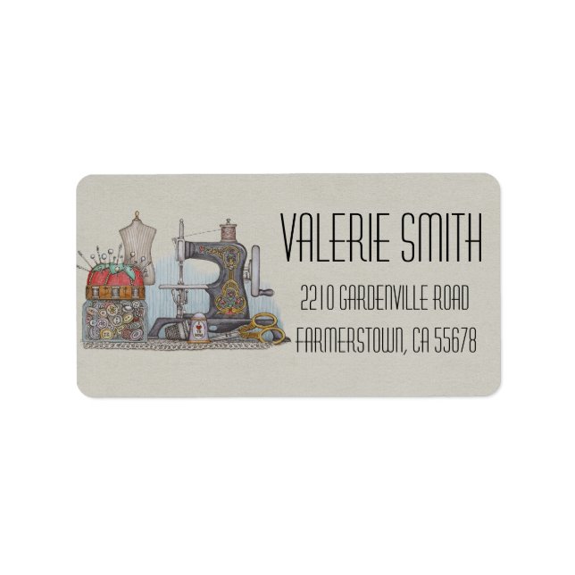 Étiquette Main Powered Sewing (Devant)