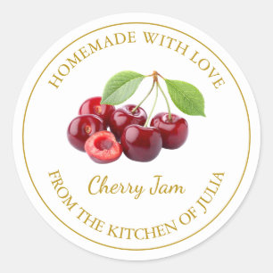 Étiquette maison de confiture de cerisier Blanc