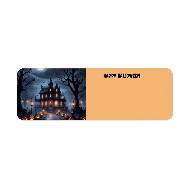 Étiquette Maison hantée d'Halloween (Devant)