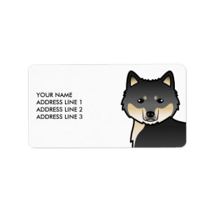 Étiquette Malamute d'Alaska noir et feu & Texte personnalisé
