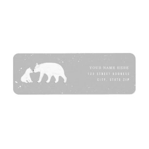 Étiquette Mama Baby Polar Ours Baby shower gris
