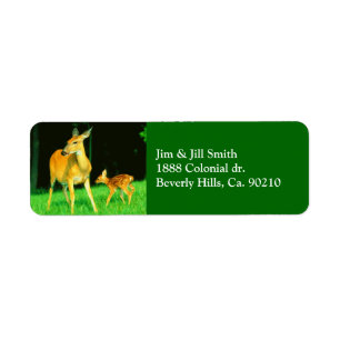 Étiquette Maman Deer et faon de bébé