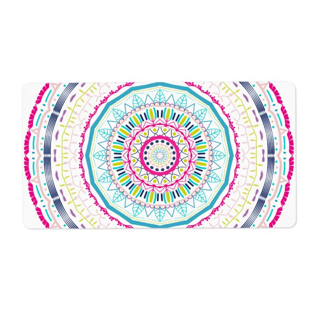 Étiquette mandala coloré (Devant)