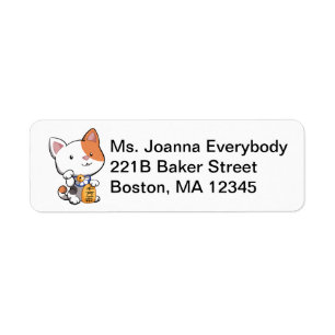 Étiquette Maneki mignon Neko (chat montrant du doigt