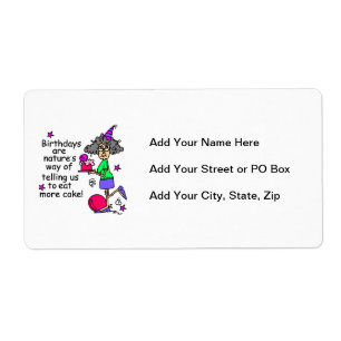 Étiquette Mangez plus de gâteau Humour d'anniversaire