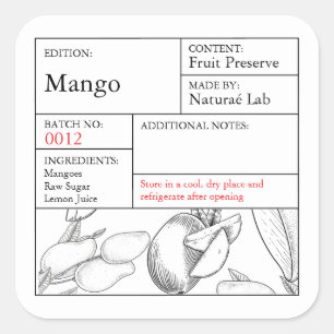 Étiquette Mango noir et blanc