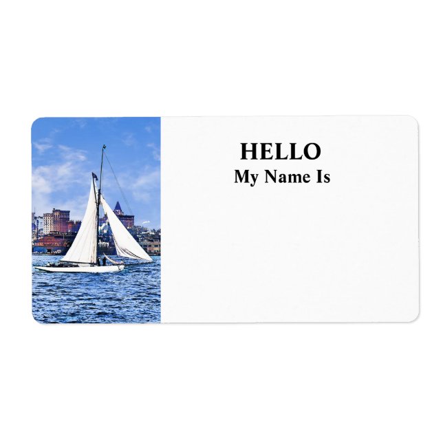 Étiquette Manhattan NY - New York City Skyline (Devant)