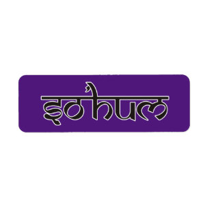 Étiquette Mantra SO HUM - contour noir et blanc plat