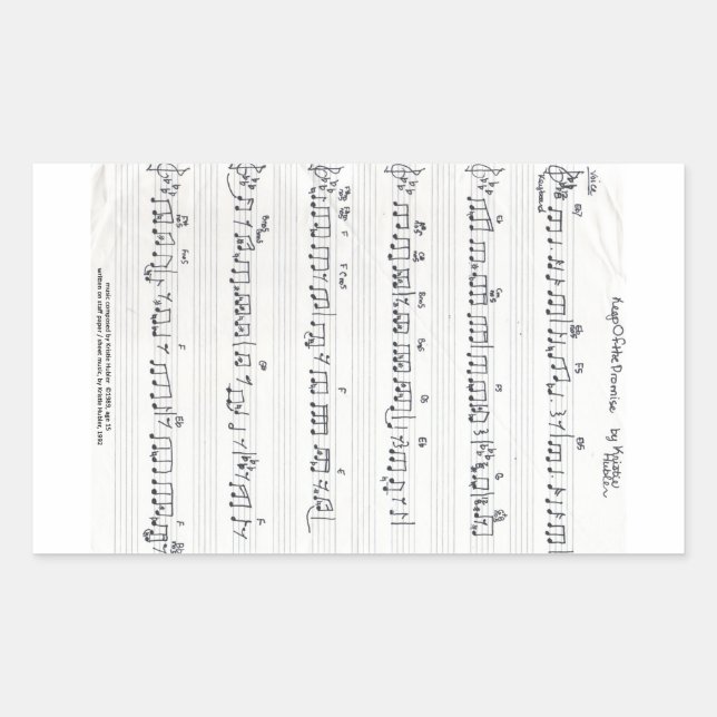 Étiquette manuscrite de musique de feuille (Devant)