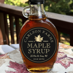 Étiquette Maple Sirop Gold Maple Leaf