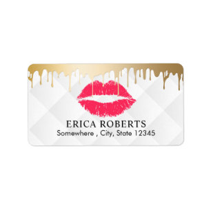 Étiquette Maquillage Artiste Gold Drives Red Gold Lips Salon