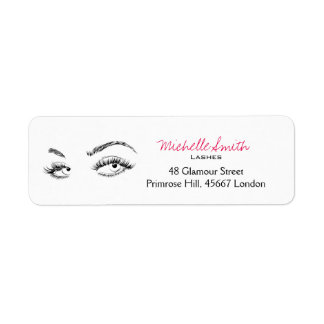 Étiquette Maquillage Artiste Lashes Brosses Noir et Blanc Si