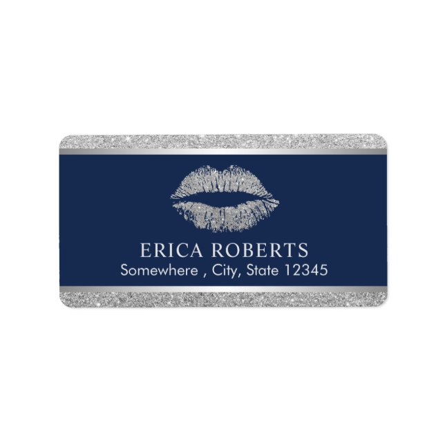 Étiquette Maquillage Artiste Parties scintillant Argent Lèvr (Devant)
