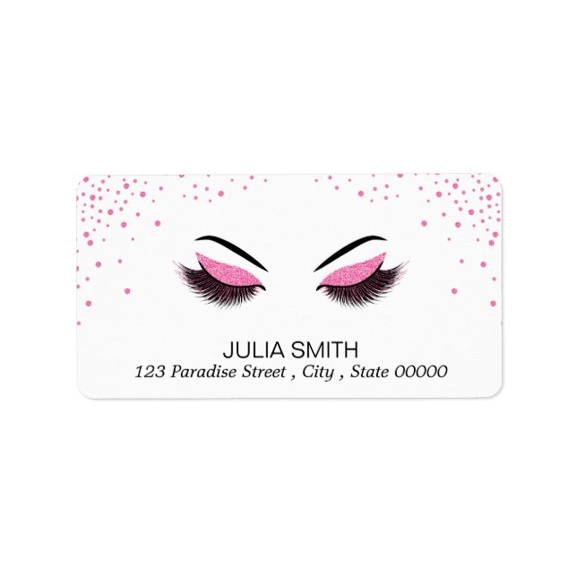 Étiquette Maquillage avec effet parties scintillant (Devant)