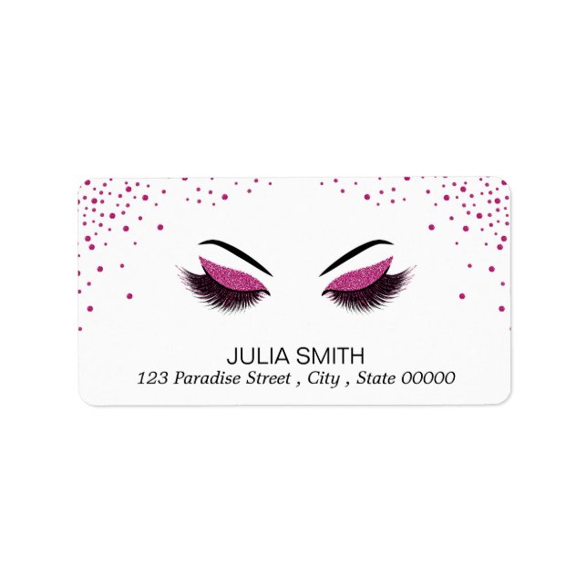 Étiquette Maquillage avec effet parties scintillant (Devant)