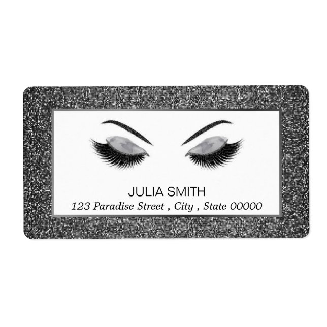 Étiquette Maquillage avec l'effet de parties scintillantes (Devant)