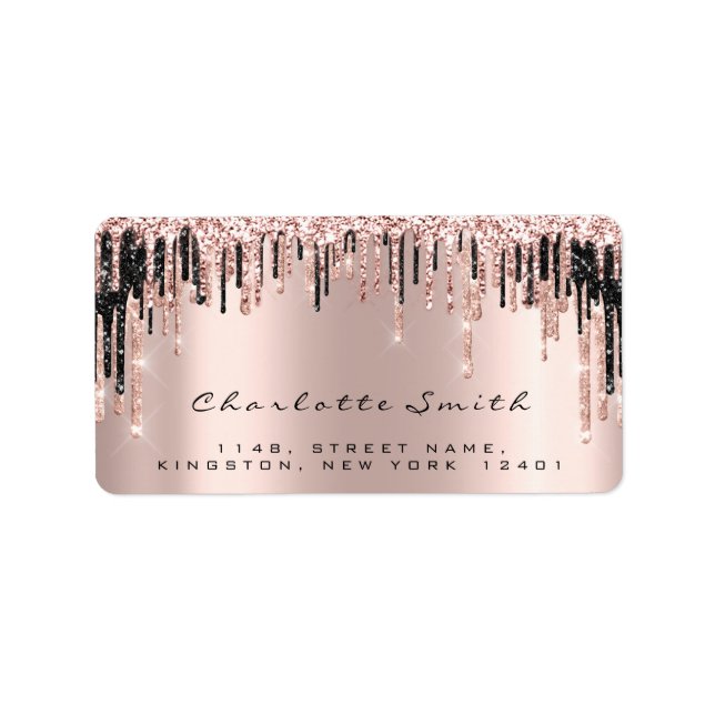 Étiquette Maquillage de Parties scintillant Rose de baiser R (Devant)