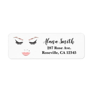 Étiquette Maquillage Rose Gold Visage Sourcils Lèvres Beauté