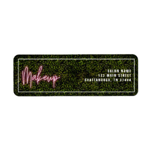 Étiquette Maquillage rose Neon Artiste Cosmetologue Professi