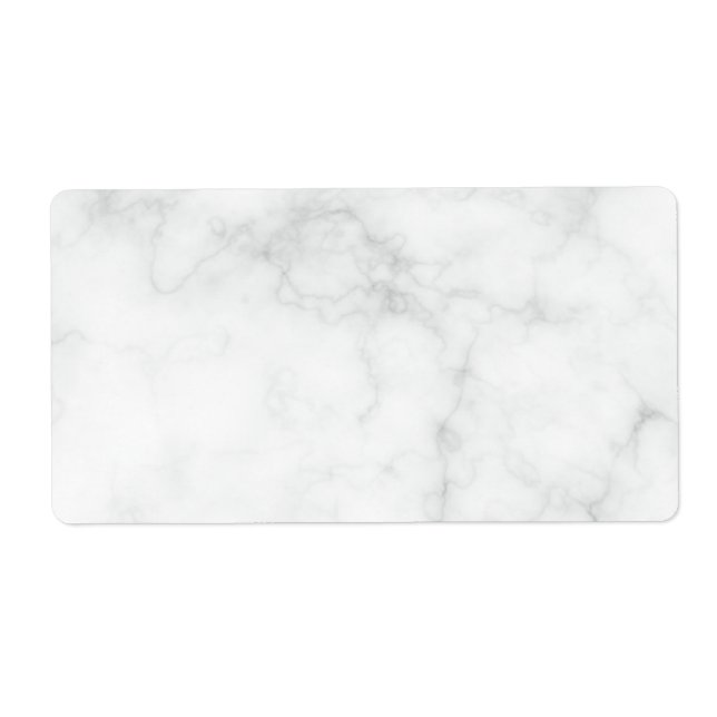 Étiquette Marbre Blanc Moderne (Devant)