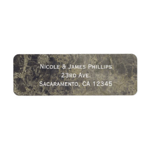 Étiquette Marbre Glam Granite Brillant Paillettes Moderne Te