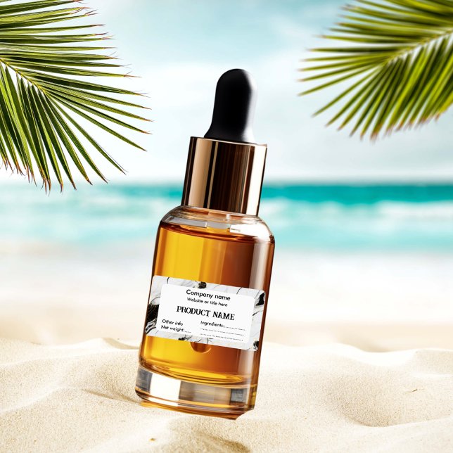 Étiquette Marbre noir et blanc (Créateur téléchargé)