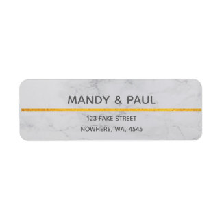 Étiquette Marbre & Or Photo Anniversaire