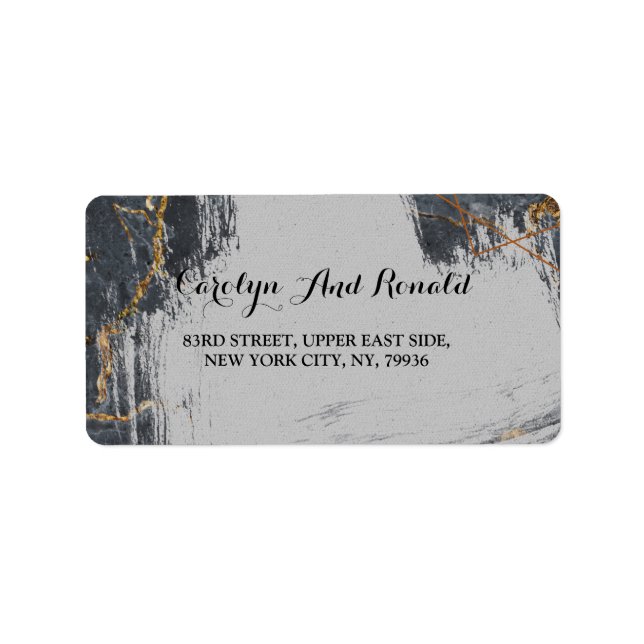 Étiquette Marbre Pailleté Géométrique (Devant)
