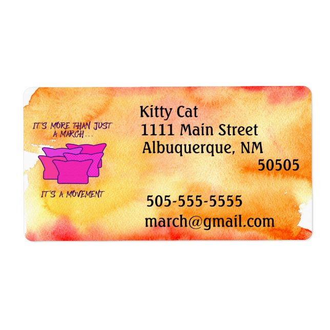 Étiquette Marche des femmes, Casquette rose, Mouvement, aqua (Devant)