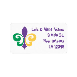 Étiquette Mardi gras Fleur De Lis