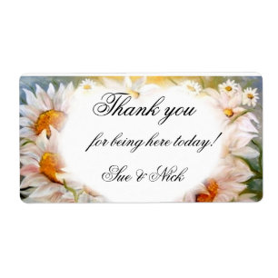 Étiquette MARGUERITES DU CŒUR merci faveur