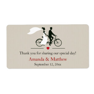 Étiquette Mariage à bicyclette Tandem Favoriser les Étiquett