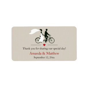 Étiquette Mariage à bicyclette Tandem Favoriser les Étiquett