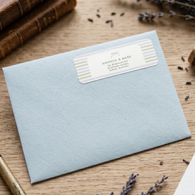 Étiquette Mariage à ruban vert sauge  (Créateur téléchargé)